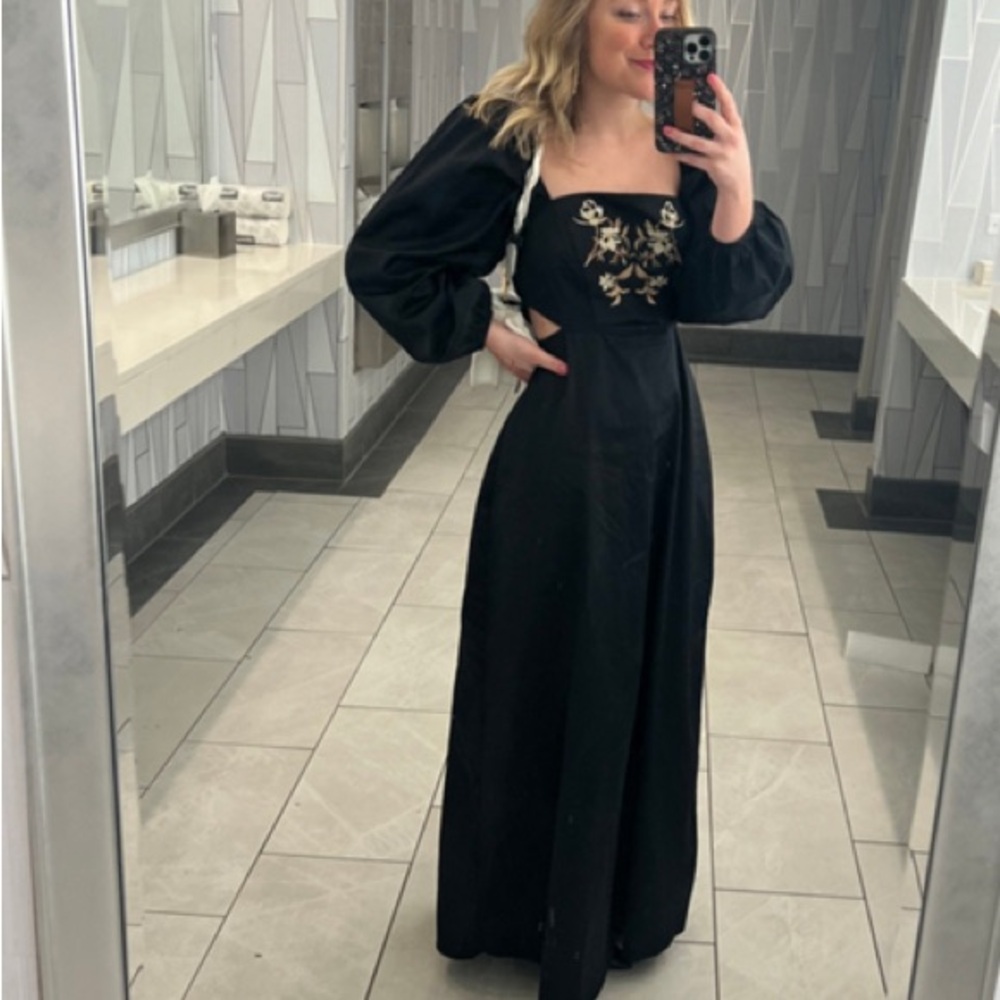 Anthropologie Embroidered Cut Out
Maxi Dress Size Small Black - Picture 14 of 15